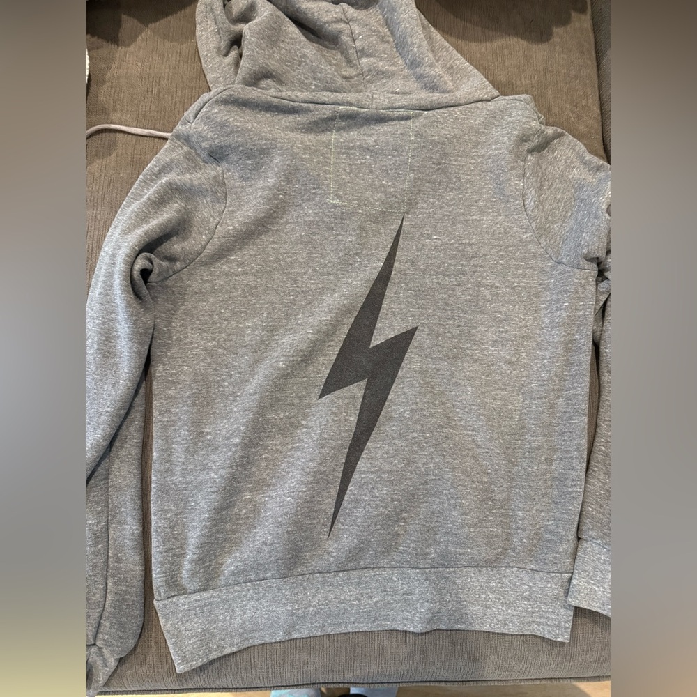 Aviator Nation BOLT HOODIE - HEATHER GREY Size M - Picture 2 of 3